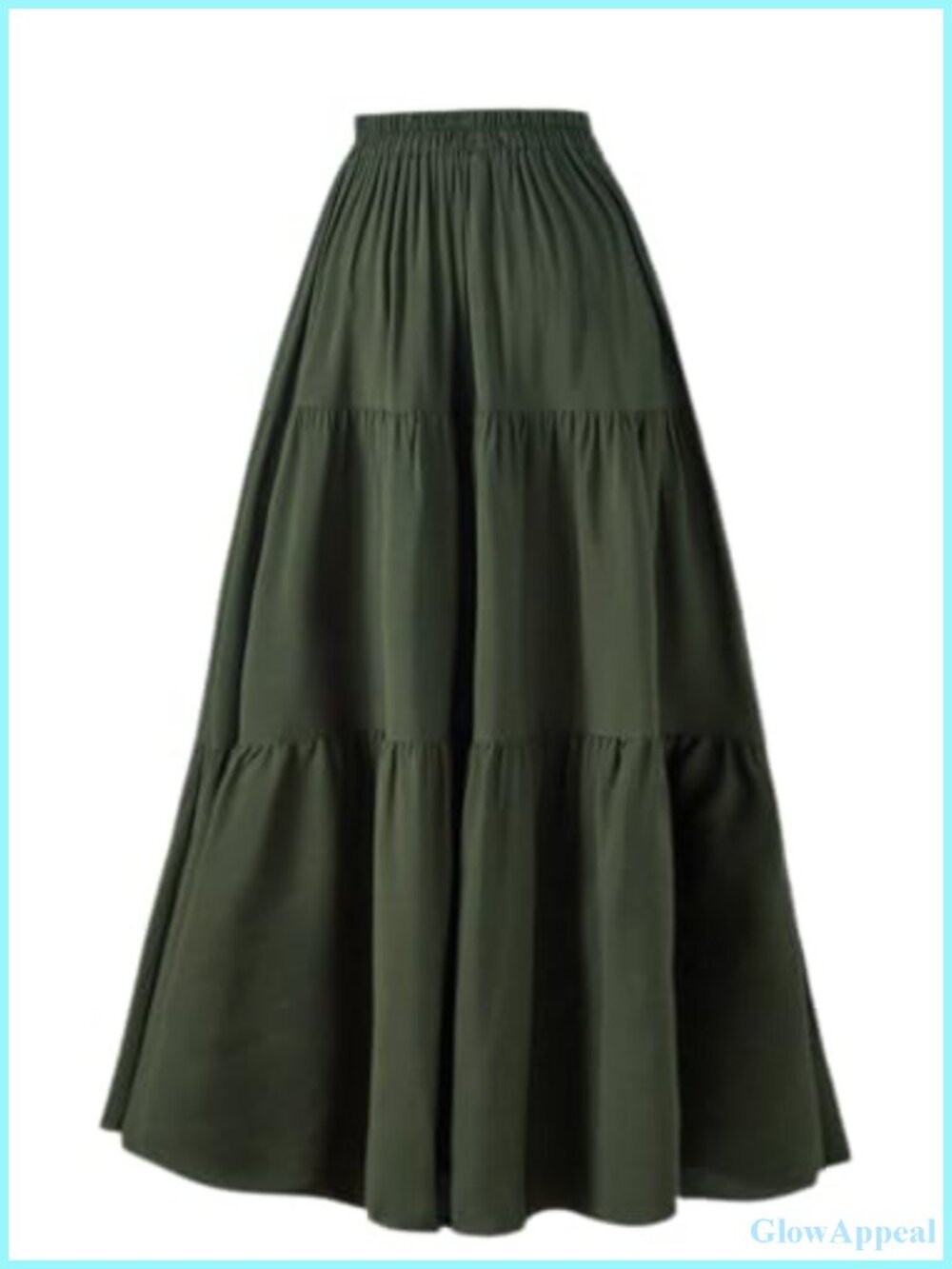 Boho A-Line Maxi Skirt 100% Viscose Tiered Renaissance Skirt with Pockets - Picture 2 of 6